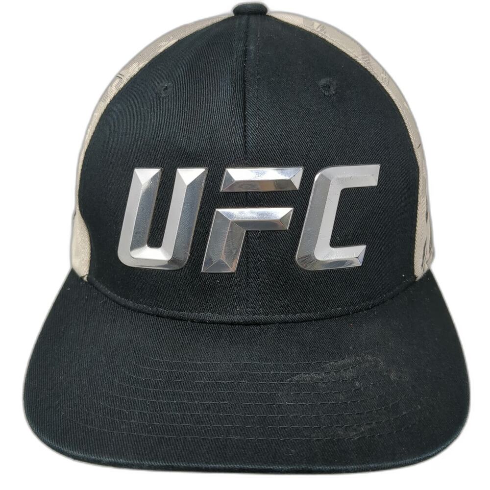 Venum Snapback Black Gray Hat One Size UFC 3D Logo Graphic Print MMA Cotton